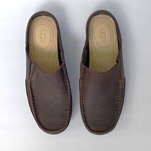 Leather Brown MEN UGG SLIDES Size 7